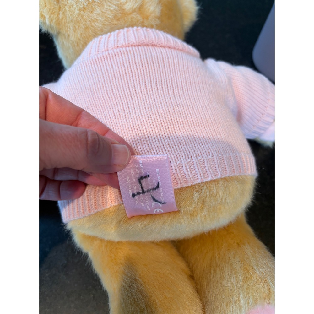 Ralph Lauren Polo Bear Plush Tan Teddy Bear Pink RL Logo Knit Sweater Designer - Picture 6 of 6